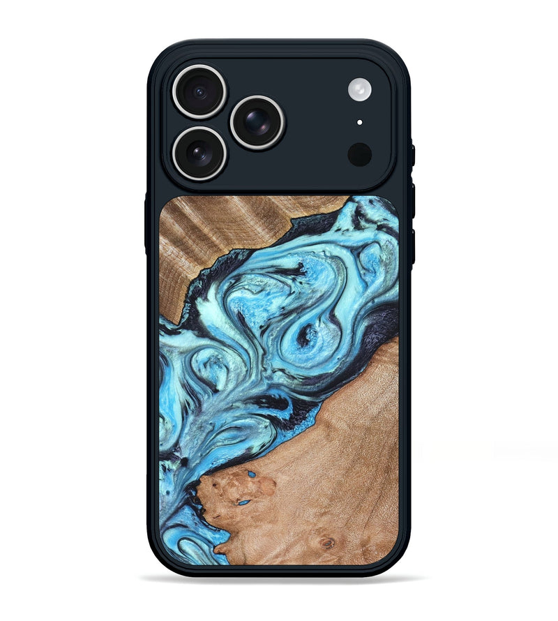 iPhone 17 Pro Max Wood Phone Case - Deon (Blue, 821239)