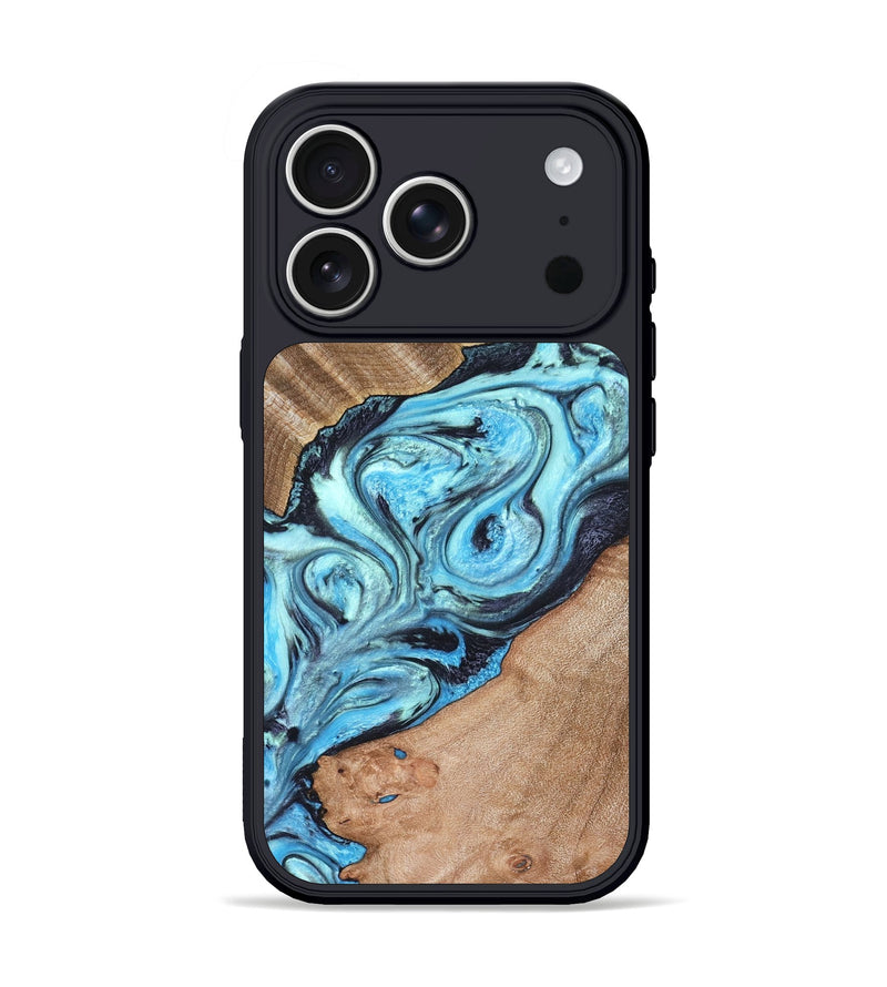 iPhone 17 Pro Wood Phone Case - Deon (Blue, 821239)