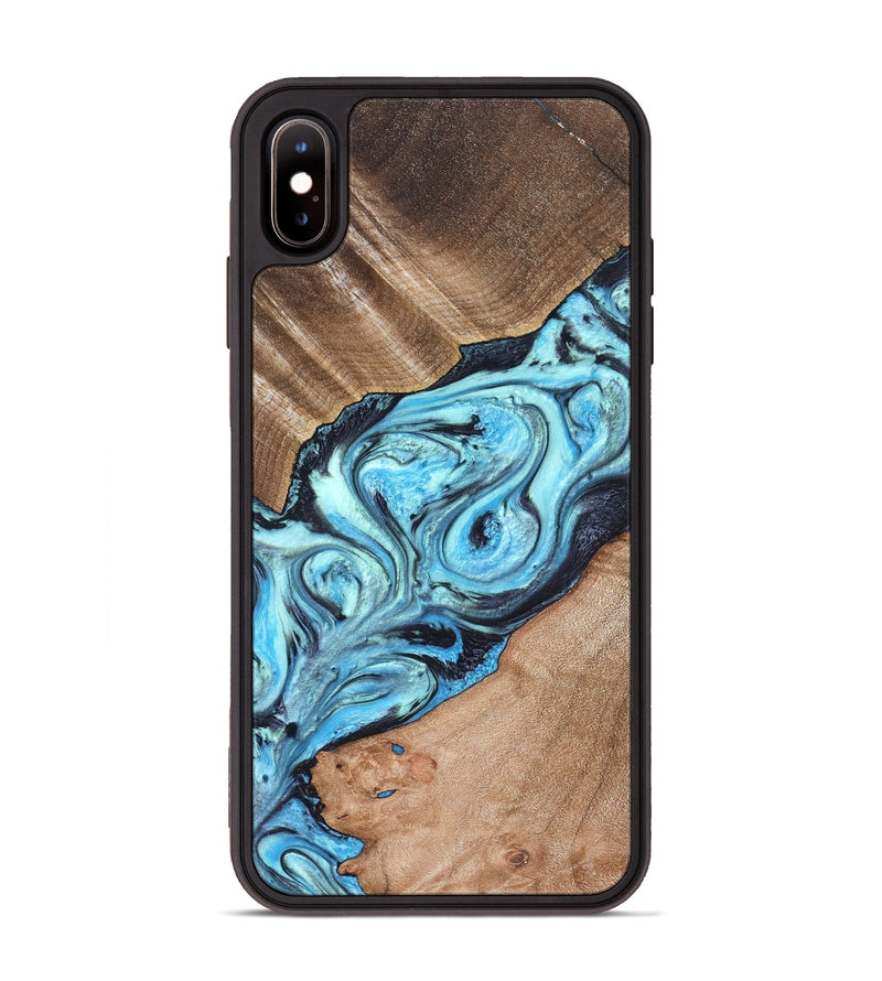 iPhone Xs Max Wood Phone Case - Deon (Blue, 821239)