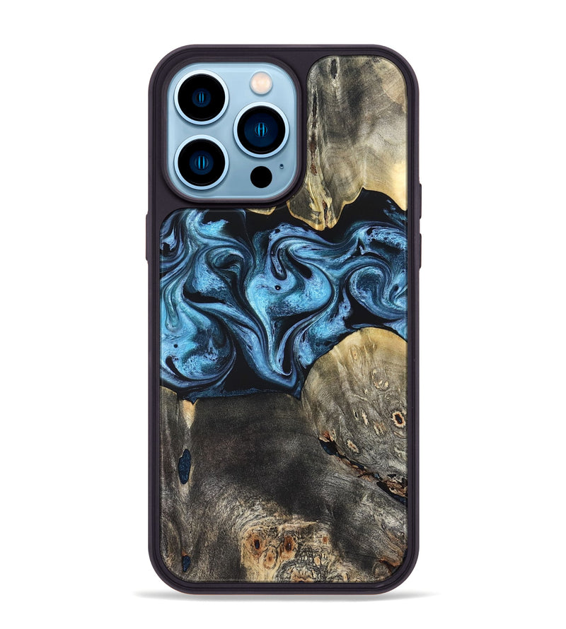 iPhone 14 Pro Max Wood Phone Case - Bree (Blue, 821240)