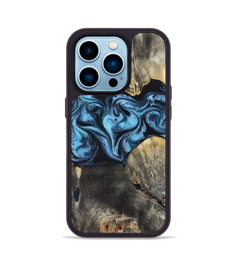 iPhone 14 Pro Wood Phone Case - Bree (Blue, 821240)