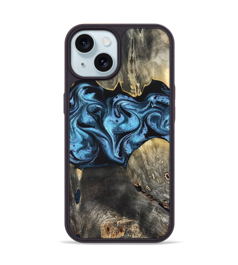 iPhone 15 Wood Phone Case - Bree (Blue, 821240)