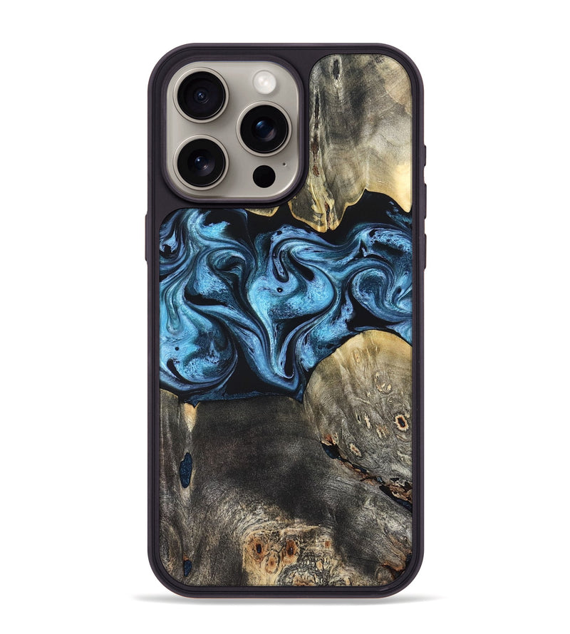 iPhone 15 Pro Max Wood Phone Case - Bree (Blue, 821240)