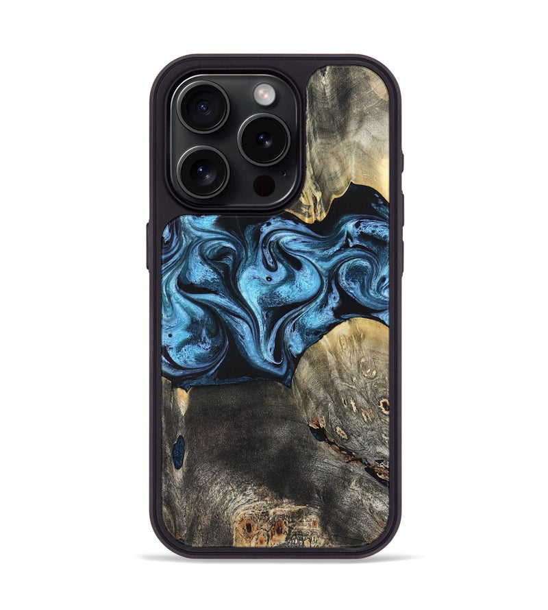 iPhone 15 Pro Wood Phone Case - Bree (Blue, 821240)