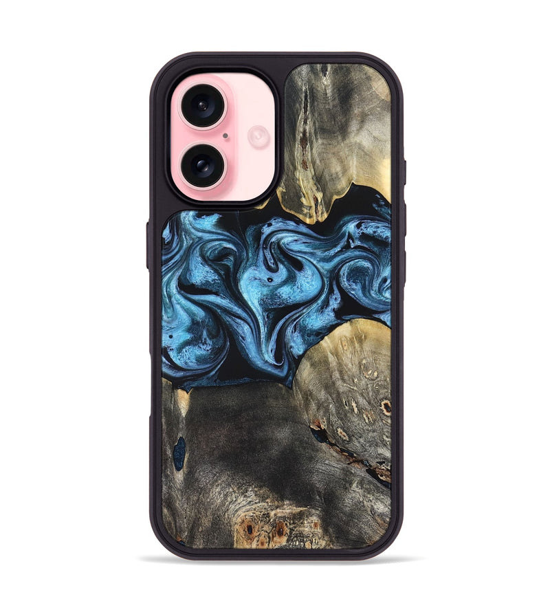 iPhone 16 Wood Phone Case - Bree (Blue, 821240)
