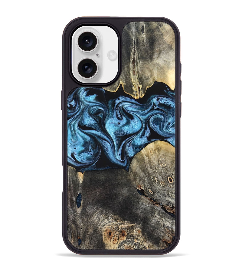 iPhone 16 Plus Wood Phone Case - Bree (Blue, 821240)