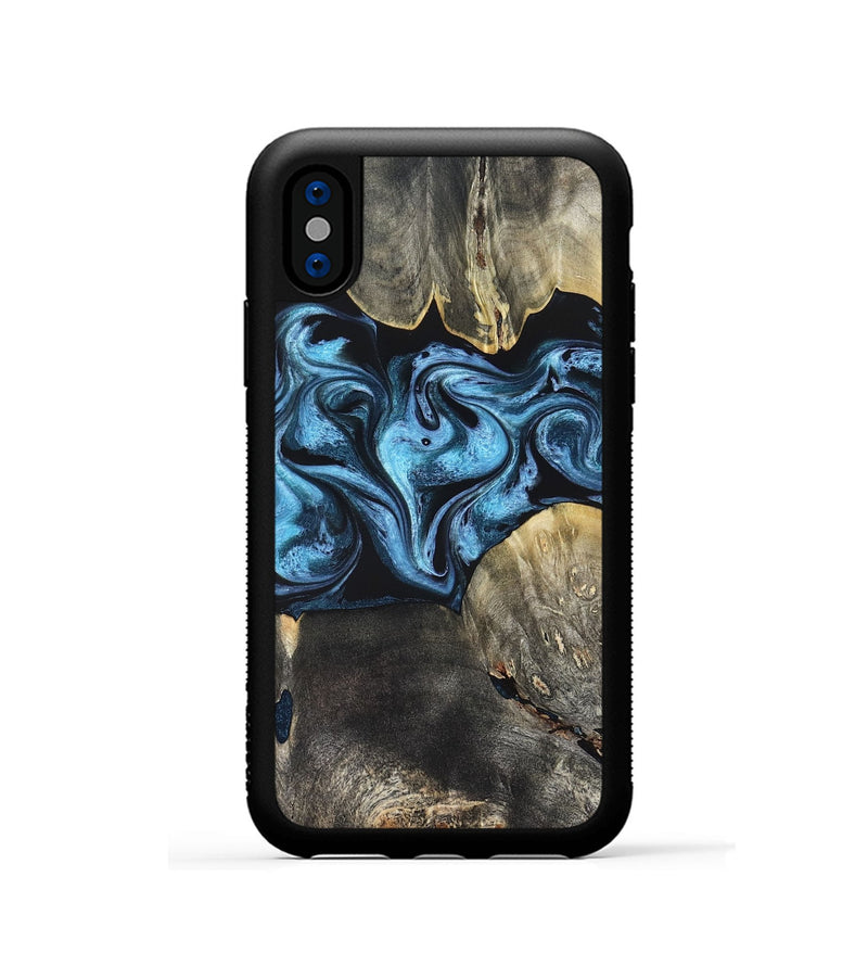 iPhone Xs Wood Phone Case - Bree (Blue, 821240)