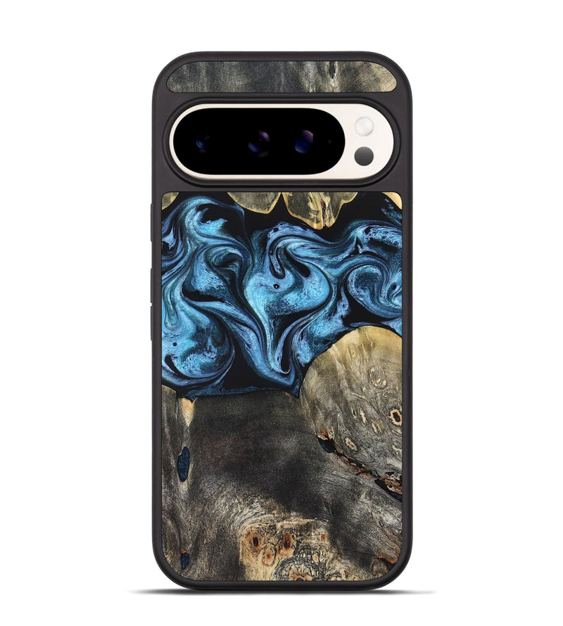 Pixel 9 Wood Phone Case - Bree (Blue, 821240)
