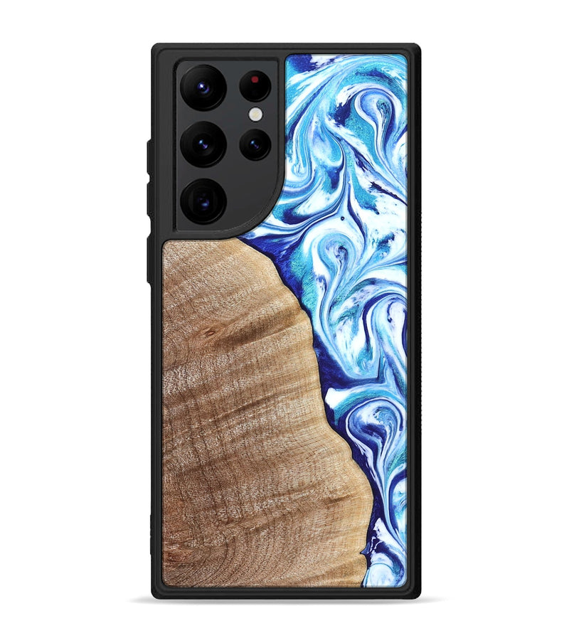 Galaxy S22 Ultra Wood Phone Case - Vito (Blue, 821241)