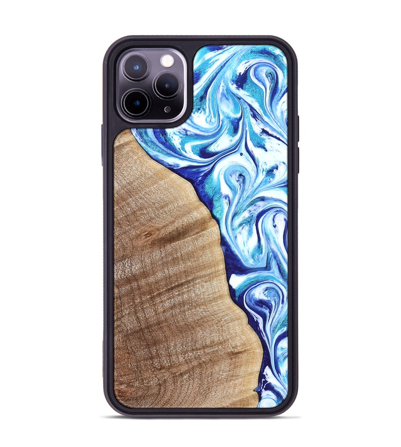 iPhone 11 Pro Max Wood Phone Case - Vito (Blue, 821241)
