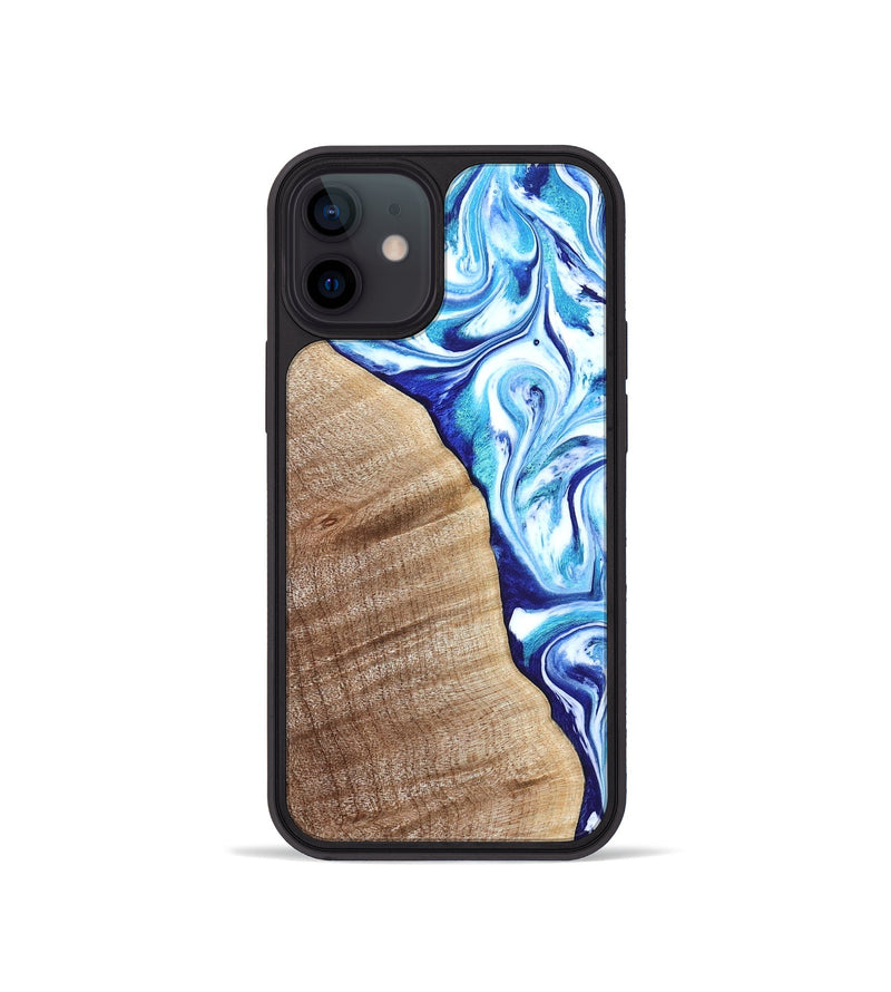 iPhone 12 mini Wood Phone Case - Vito (Blue, 821241)