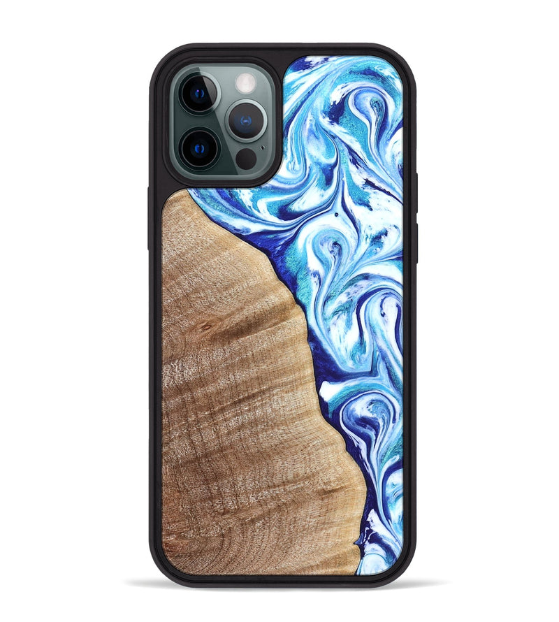 iPhone 12 Pro Max Wood Phone Case - Vito (Blue, 821241)