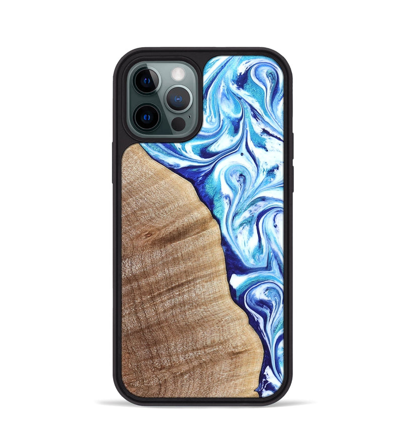 iPhone 12 Pro Wood Phone Case - Vito (Blue, 821241)