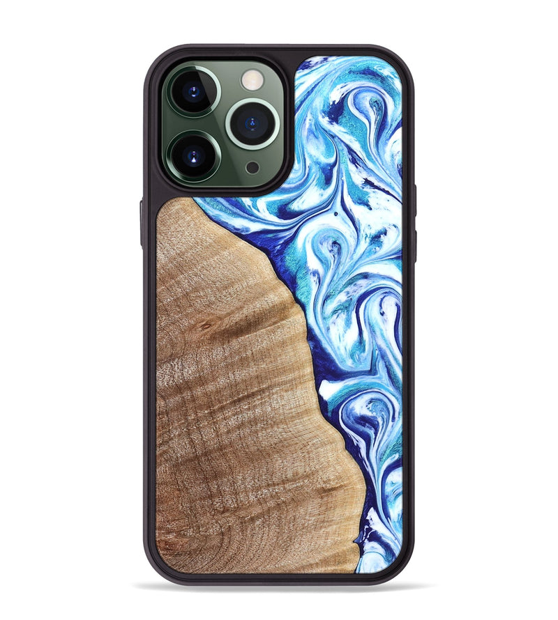 iPhone 13 Pro Max Wood Phone Case - Vito (Blue, 821241)