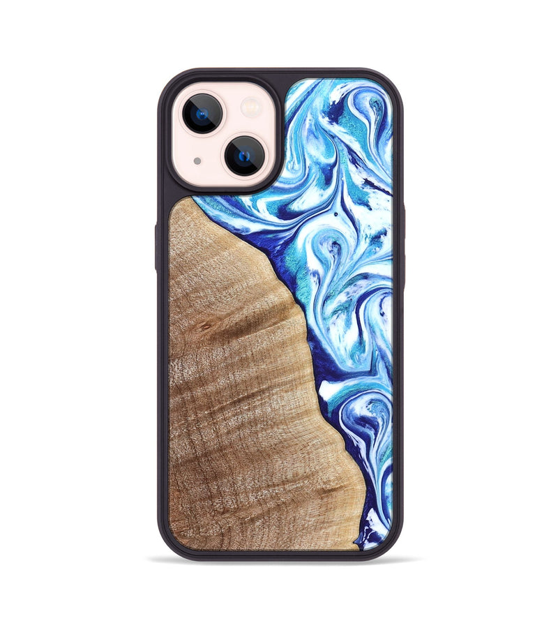 iPhone 14 Wood Phone Case - Vito (Blue, 821241)