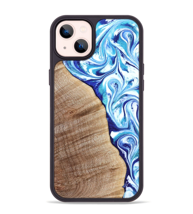 iPhone 14 Plus Wood Phone Case - Vito (Blue, 821241)