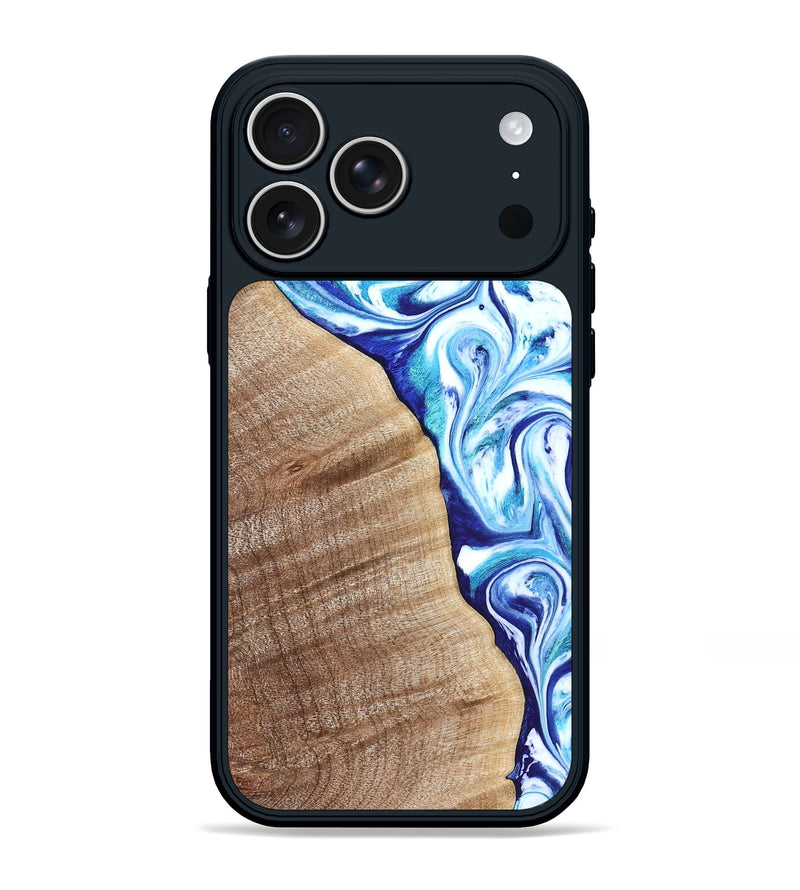 iPhone 17 Pro Max Wood Phone Case - Vito (Blue, 821241)