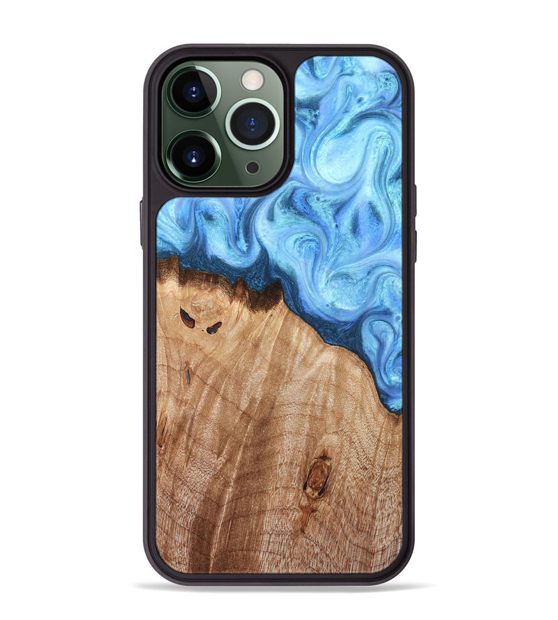 iPhone 13 Pro Max Wood Phone Case - Raekwon (Blue, 821243)