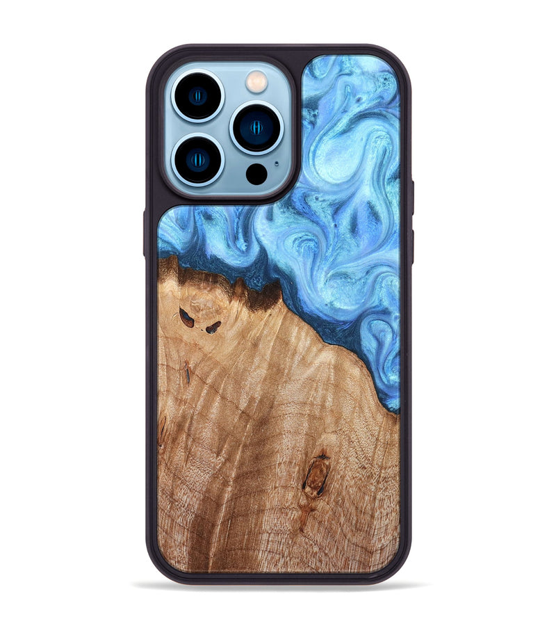 iPhone 14 Pro Max Wood Phone Case - Raekwon (Blue, 821243)