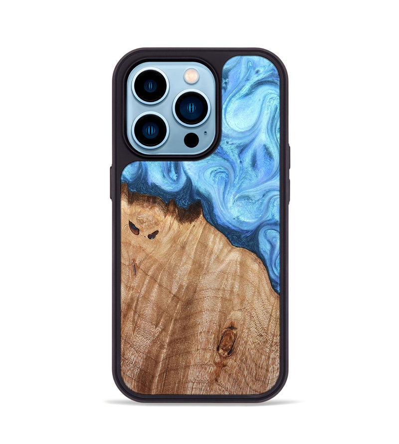 iPhone 14 Pro Wood Phone Case - Raekwon (Blue, 821243)