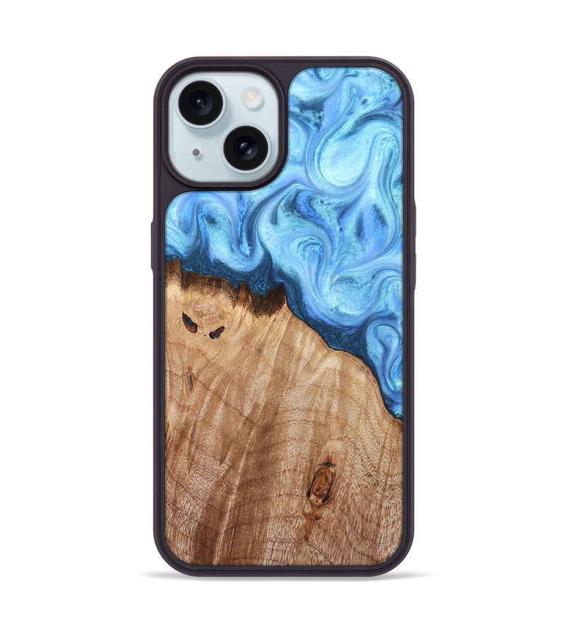 iPhone 15 Wood Phone Case - Raekwon (Blue, 821243)