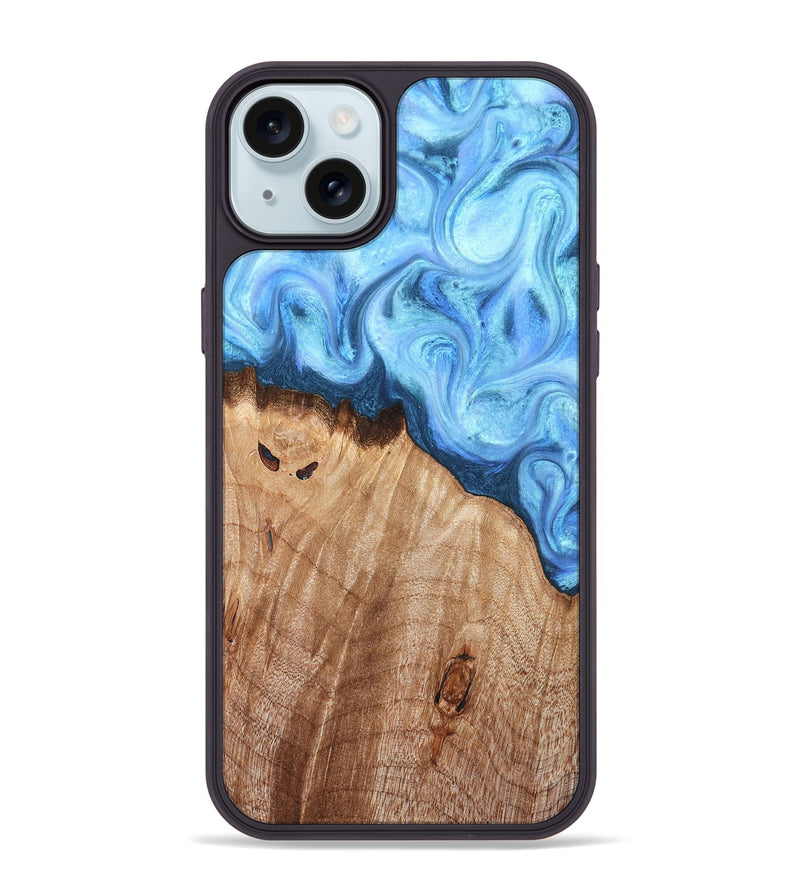iPhone 15 Plus Wood Phone Case - Raekwon (Blue, 821243)