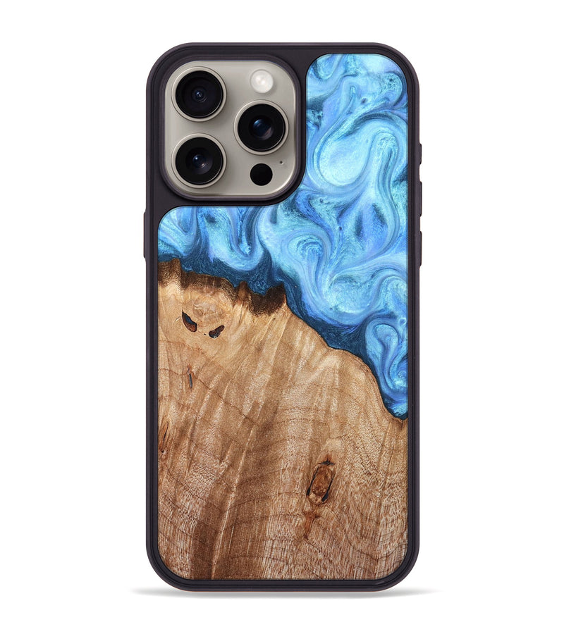 iPhone 15 Pro Max Wood Phone Case - Raekwon (Blue, 821243)