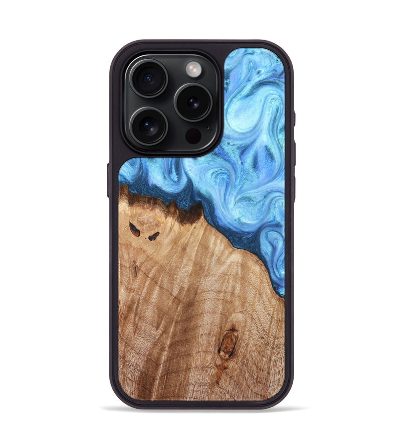 iPhone 15 Pro Wood Phone Case - Raekwon (Blue, 821243)