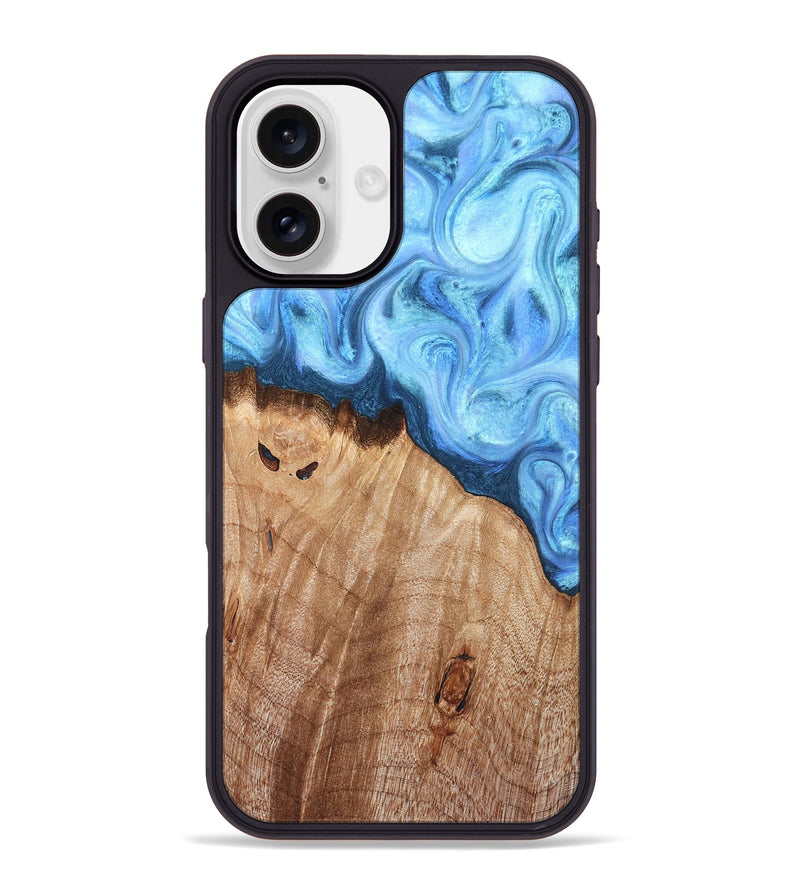 iPhone 16 Plus Wood Phone Case - Raekwon (Blue, 821243)