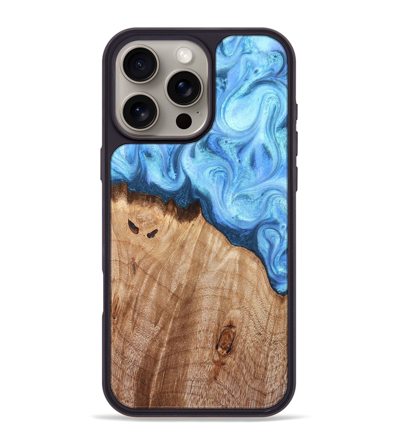 iPhone 16 Pro Max Wood Phone Case - Raekwon (Blue, 821243)