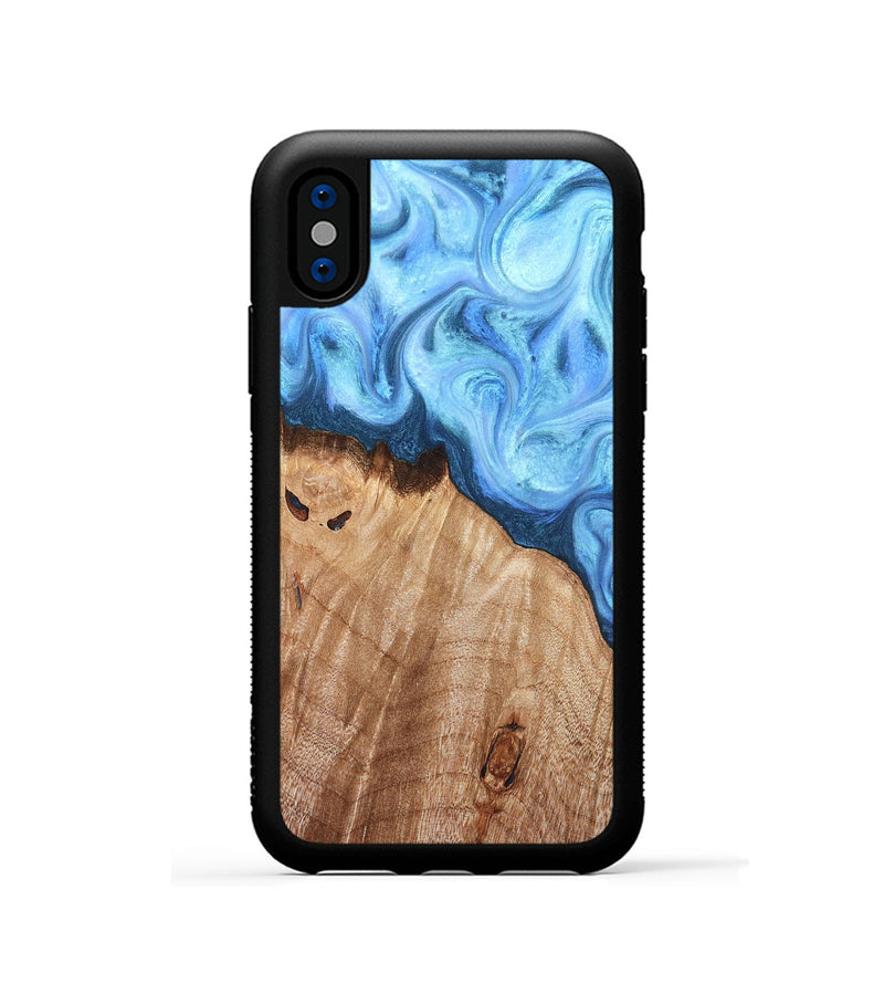 iPhone Xs Wood Phone Case - Raekwon (Blue, 821243)