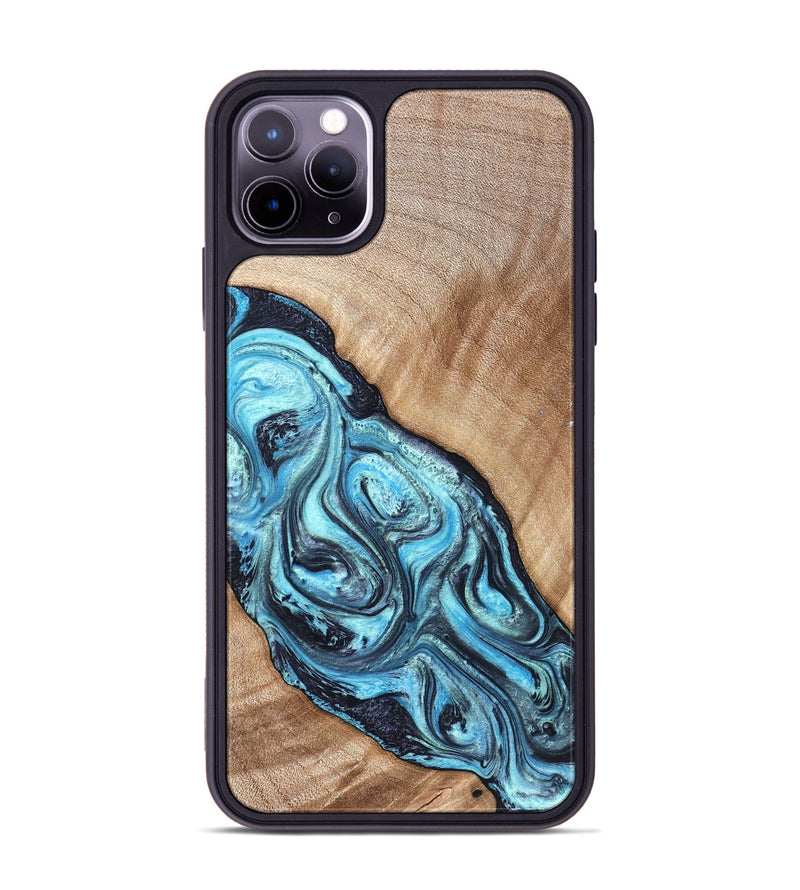 iPhone 11 Pro Max Wood Phone Case - Jules (Blue, 821245)