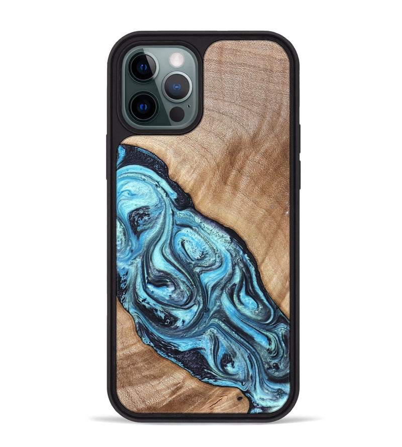iPhone 12 Pro Max Wood Phone Case - Jules (Blue, 821245)