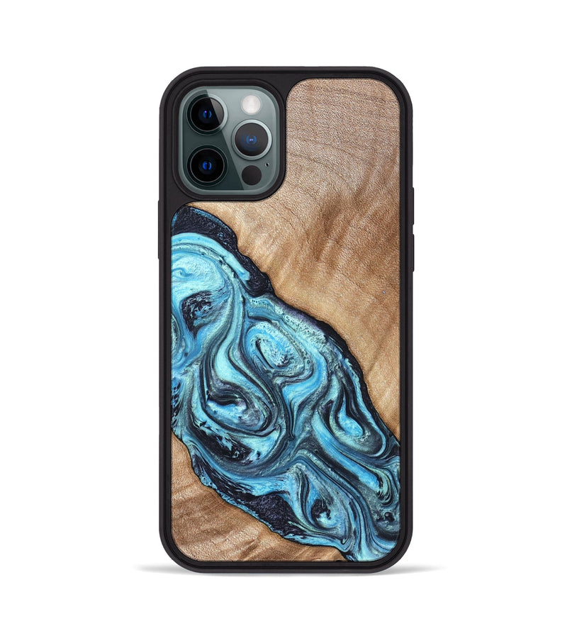 iPhone 12 Pro Wood Phone Case - Jules (Blue, 821245)