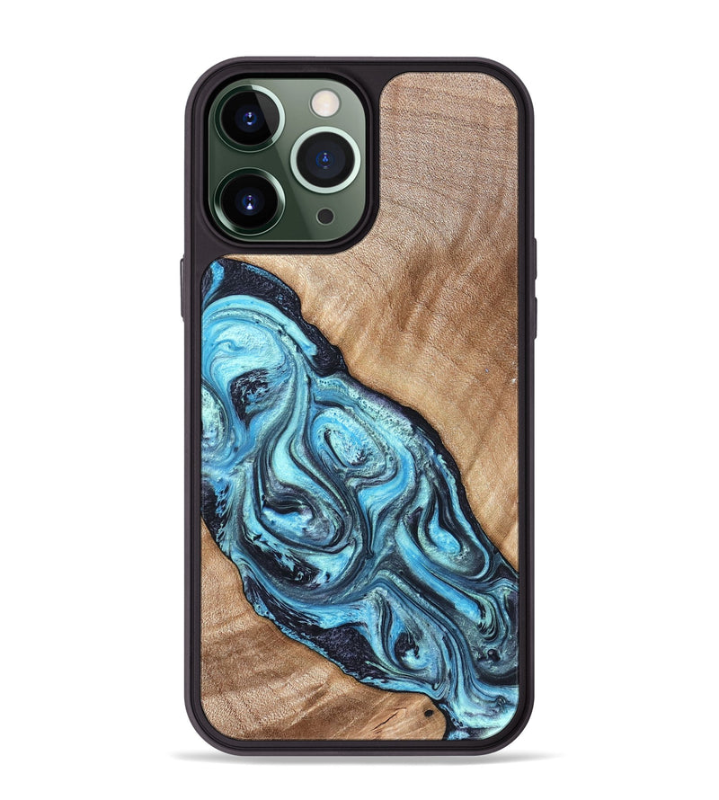 iPhone 13 Pro Max Wood Phone Case - Jules (Blue, 821245)