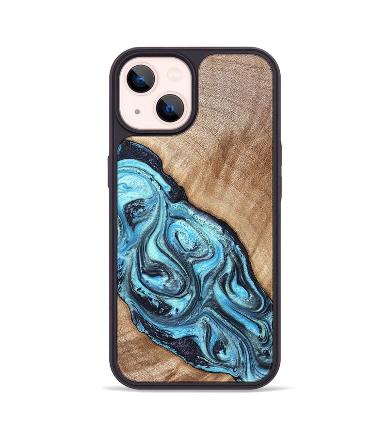 iPhone 14 Wood Phone Case - Jules (Blue, 821245)