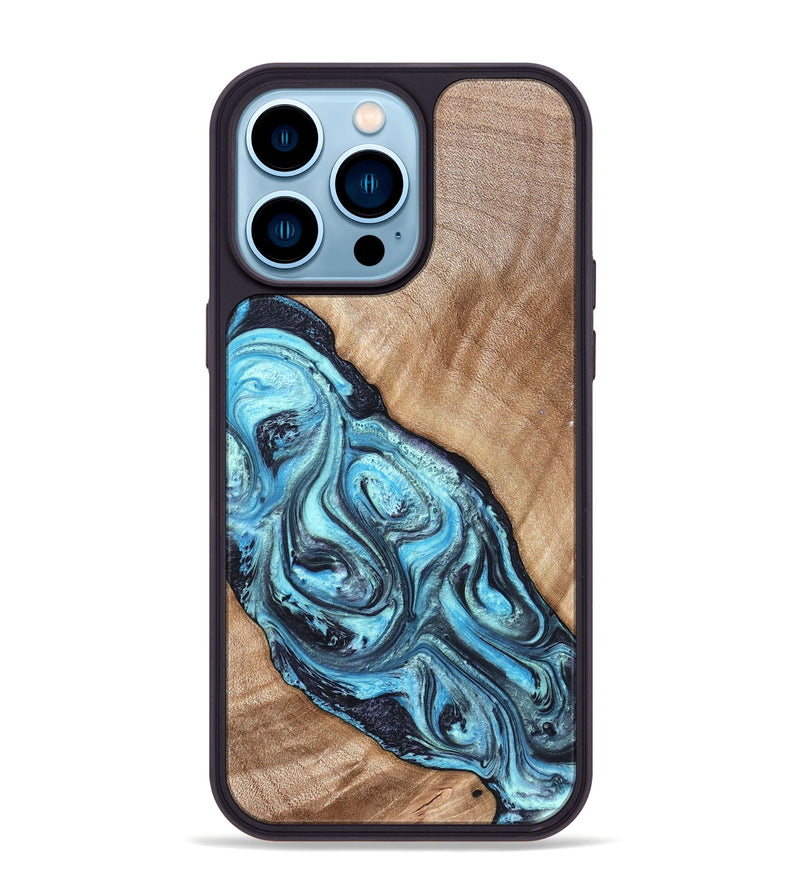 iPhone 14 Pro Max Wood Phone Case - Jules (Blue, 821245)