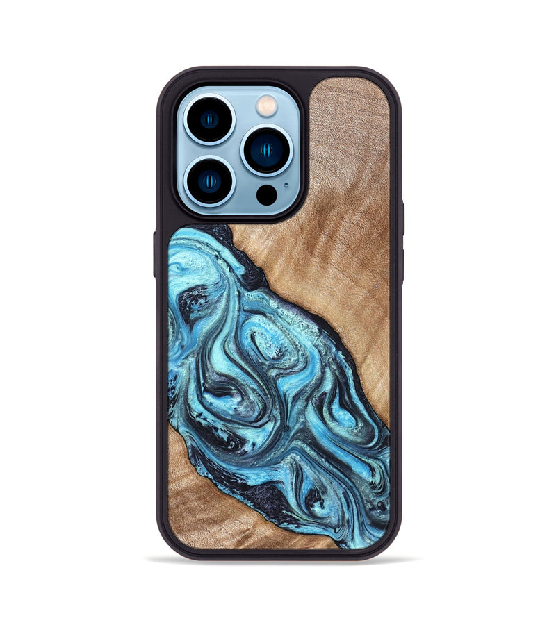 iPhone 14 Pro Wood Phone Case - Jules (Blue, 821245)
