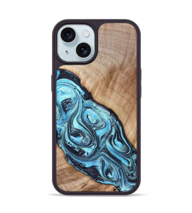iPhone 15 Wood Phone Case - Jules (Blue, 821245)