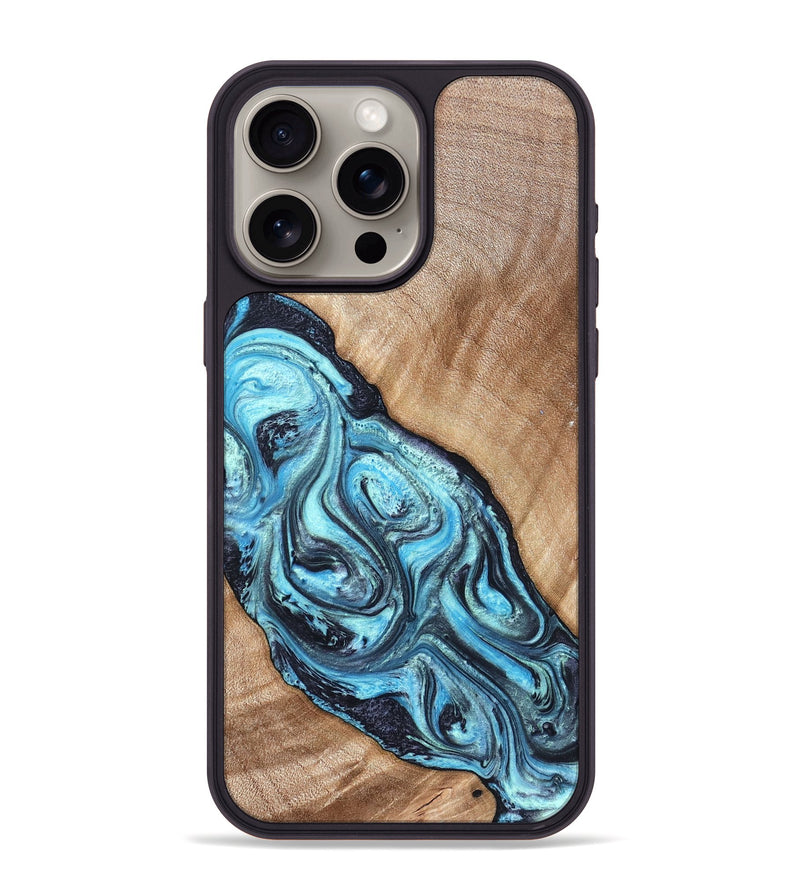 iPhone 15 Pro Max Wood Phone Case - Jules (Blue, 821245)