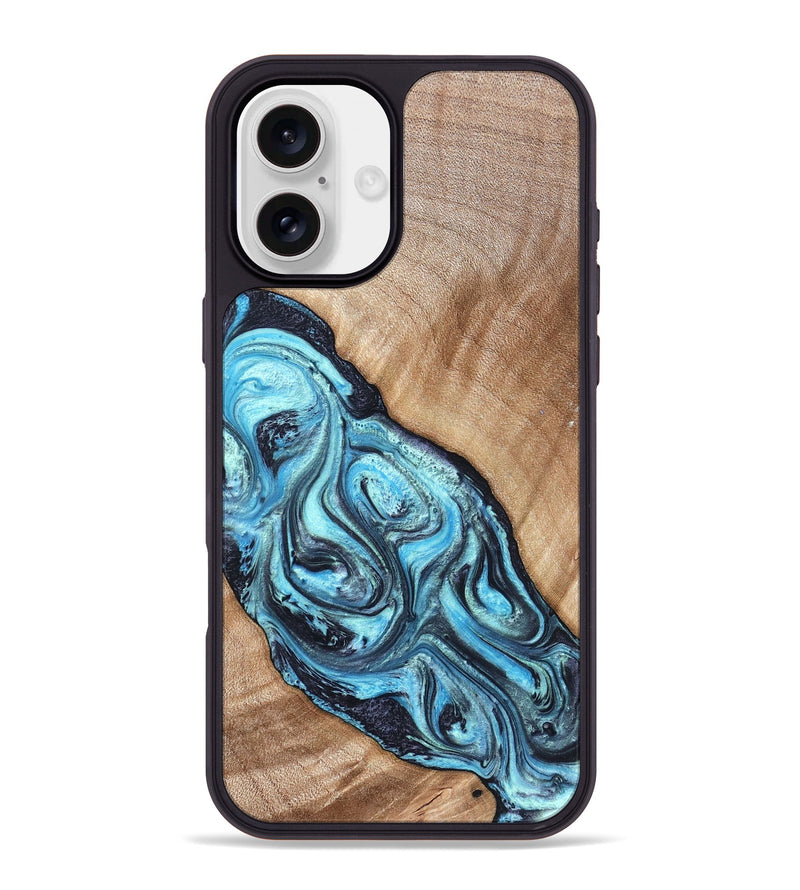 iPhone 16 Plus Wood Phone Case - Jules (Blue, 821245)