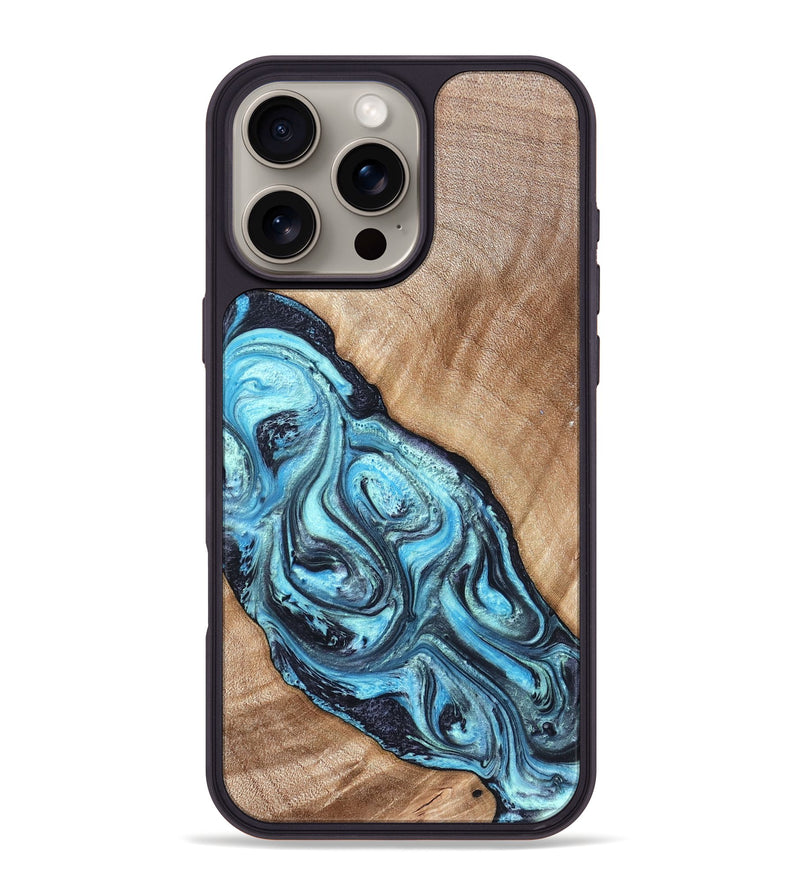 iPhone 16 Pro Max Wood Phone Case - Jules (Blue, 821245)