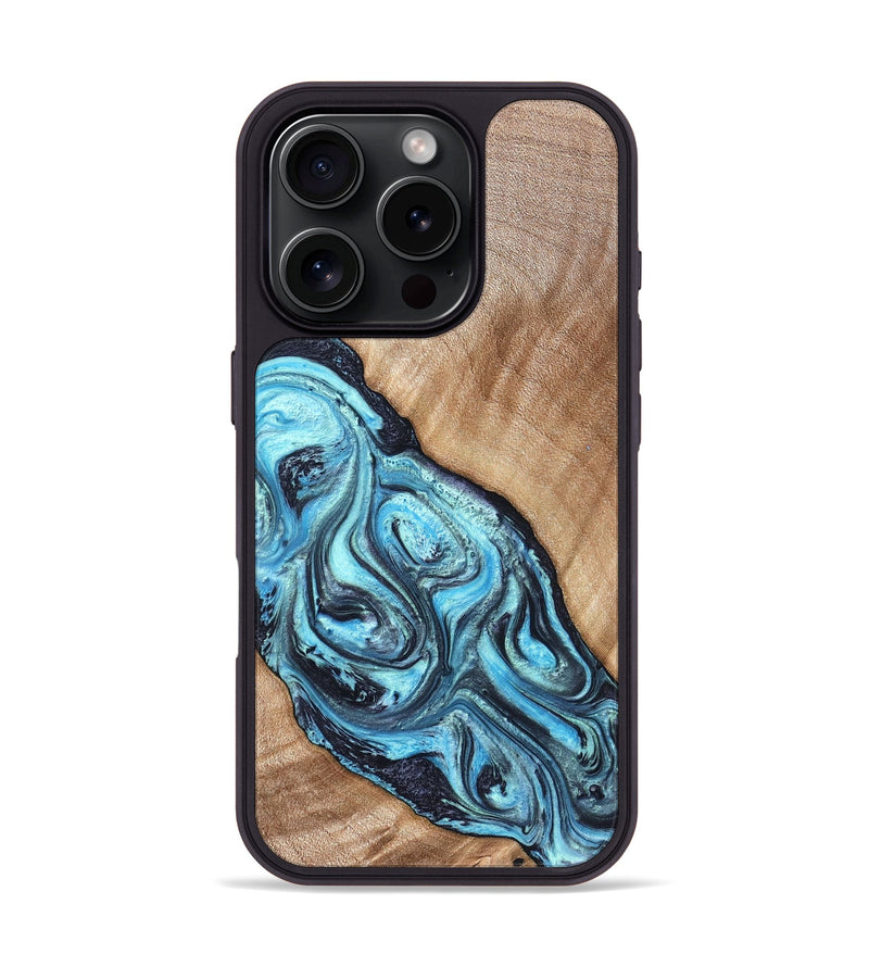 iPhone 16 Pro Wood Phone Case - Jules (Blue, 821245)