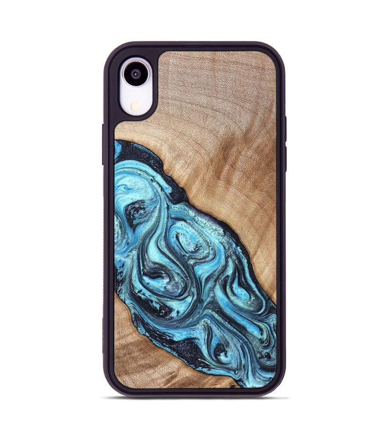 iPhone Xr Wood Phone Case - Jules (Blue, 821245)