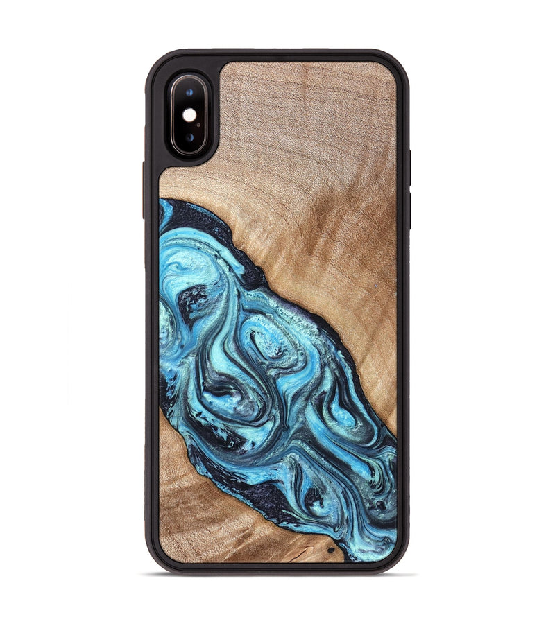 iPhone Xs Max Wood Phone Case - Jules (Blue, 821245)