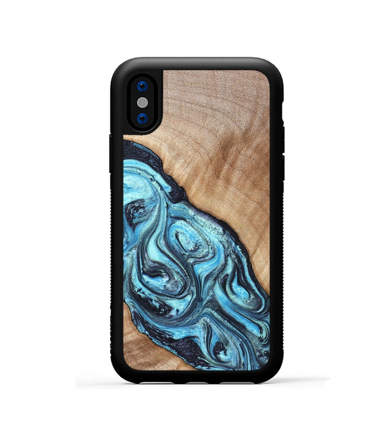 iPhone Xs Wood Phone Case - Jules (Blue, 821245)
