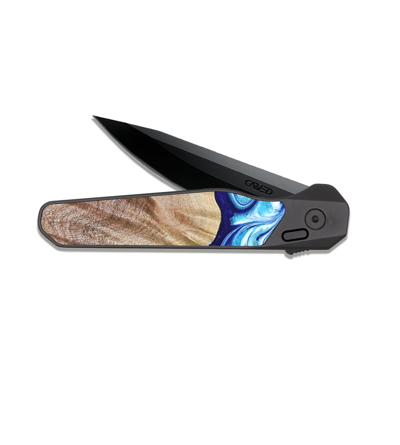 EDC Dark Slate Wood Pocket Knife - Elia (Blue, 821246)