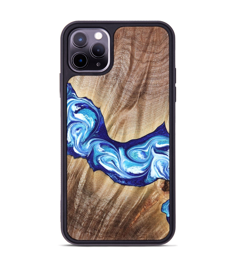 iPhone 11 Pro Max Wood Phone Case - Elia (Blue, 821246)