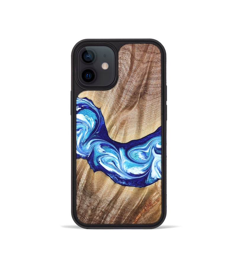 iPhone 12 mini Wood Phone Case - Elia (Blue, 821246)