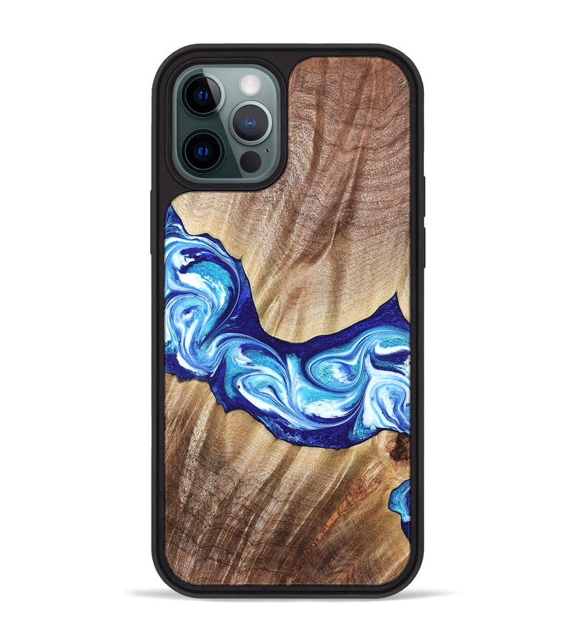 iPhone 12 Pro Max Wood Phone Case - Elia (Blue, 821246)